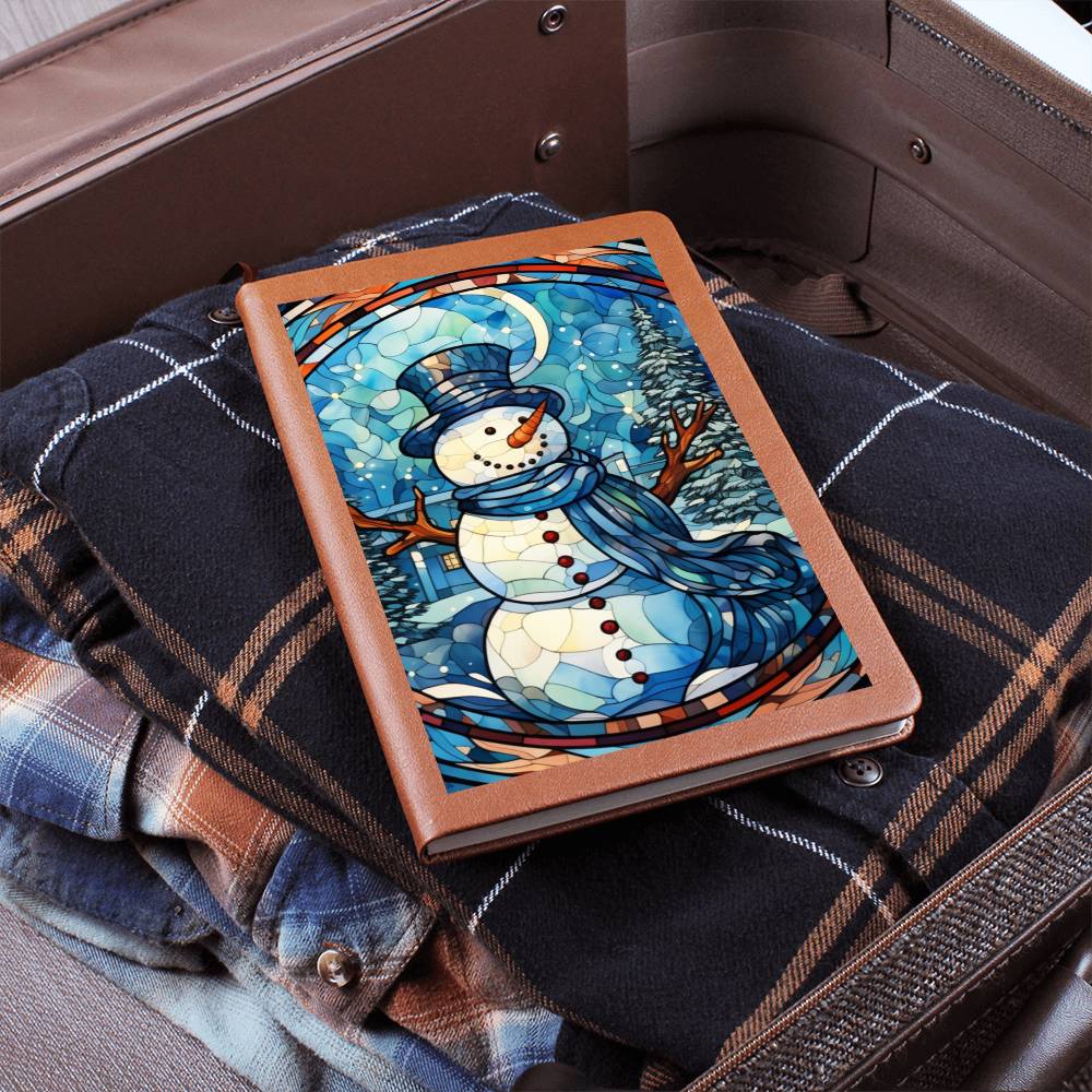 Christmas Stained Glass Design 002 - Vegan Leather Journal
