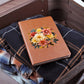 Floral Flower Wreath 038 - Vegan Leather Journal