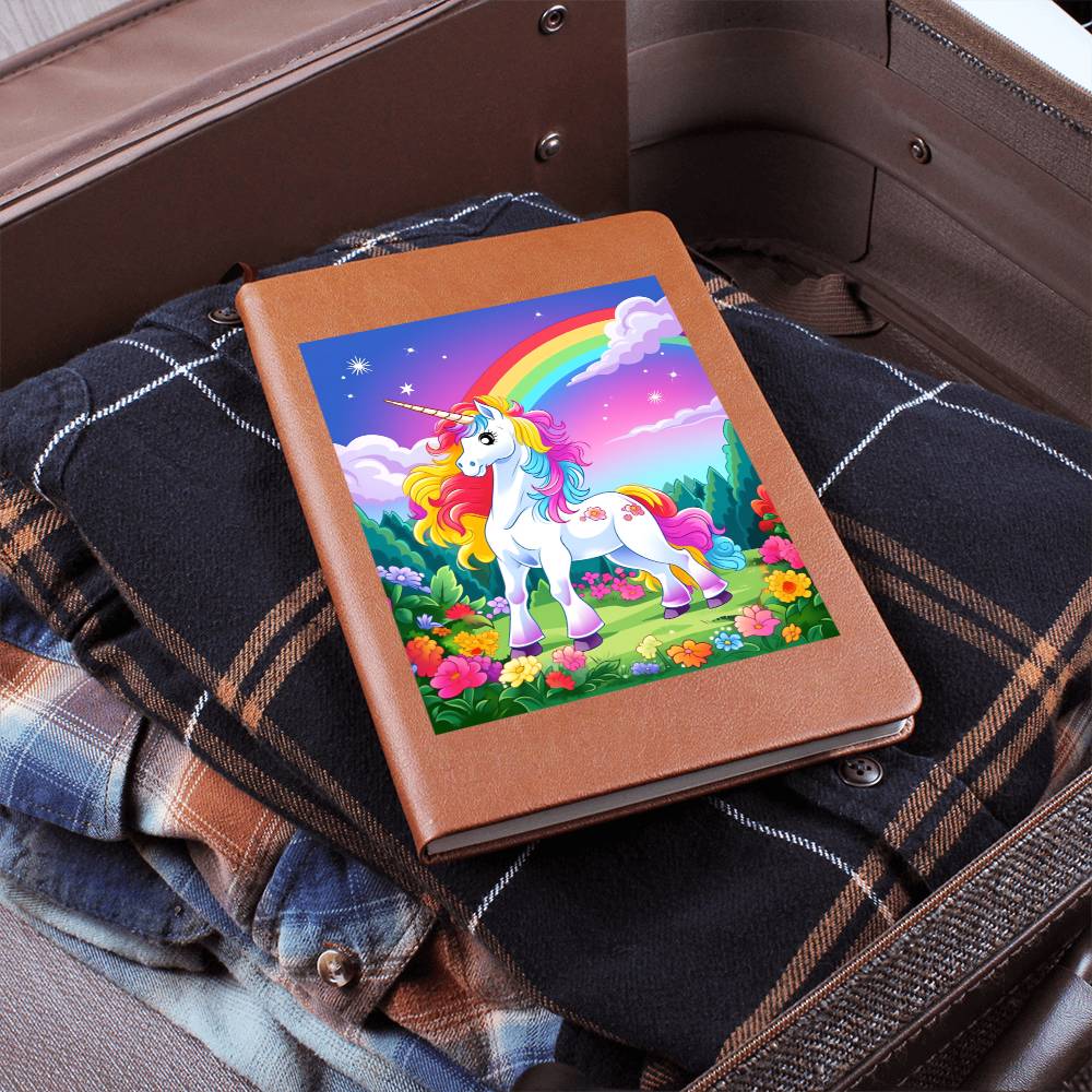 Cute Unicorn 058 - Vegan Leather Journal