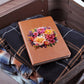 Floral Flower Wreath 043 - Vegan Leather Journal
