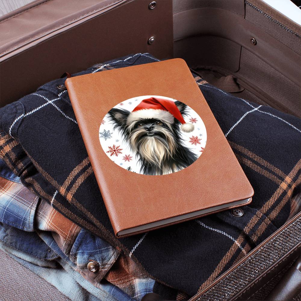 Christmas Dog - Affenpinscher - Vegan Leather Journal