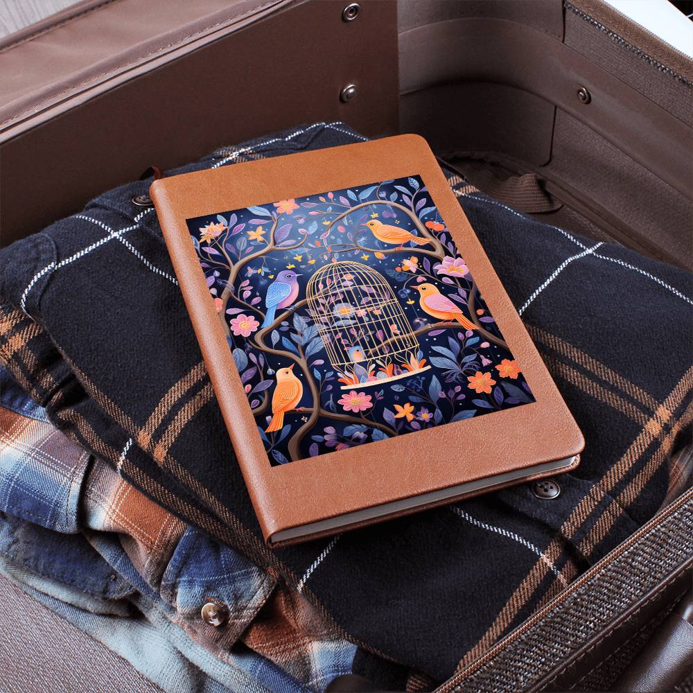 Birds And Floral Design 178 - Vegan Leather Journal