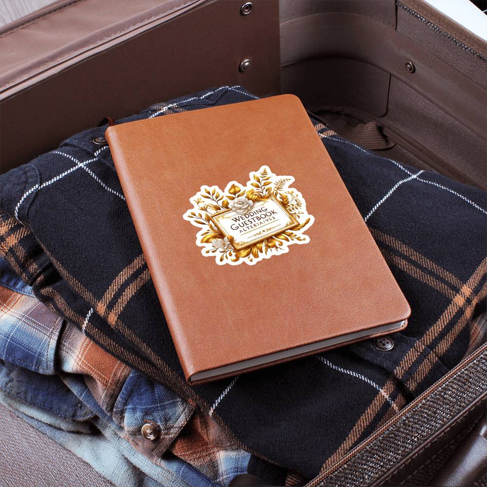 Luxury Wedding Decor Sticker 070 - Vegan Leather Journal