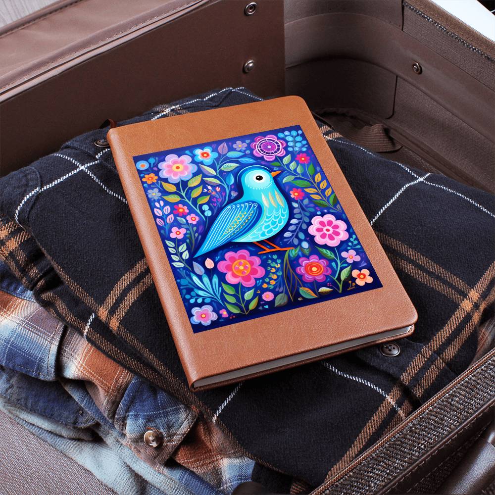 Birds And Floral Design 183 - Vegan Leather Journal