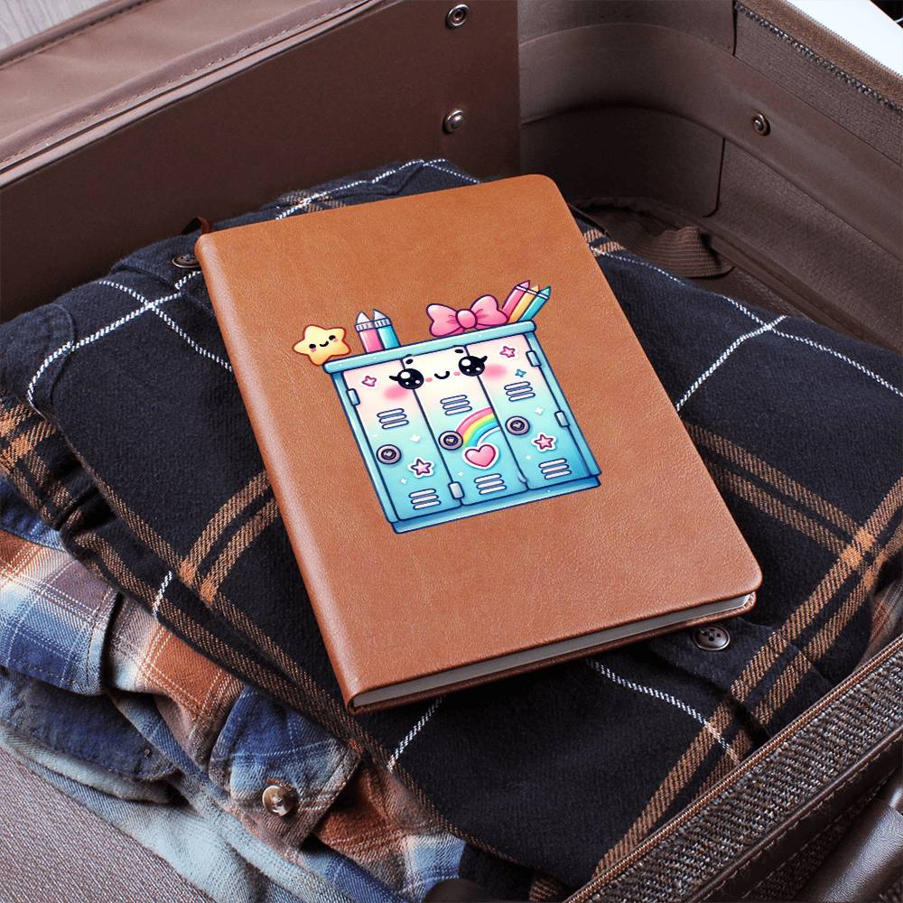 Cute Back to School Sticker 075 - Vegan Leather Journal