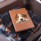 Wire Fox Terrier Peeking - Vegan Leather Journal