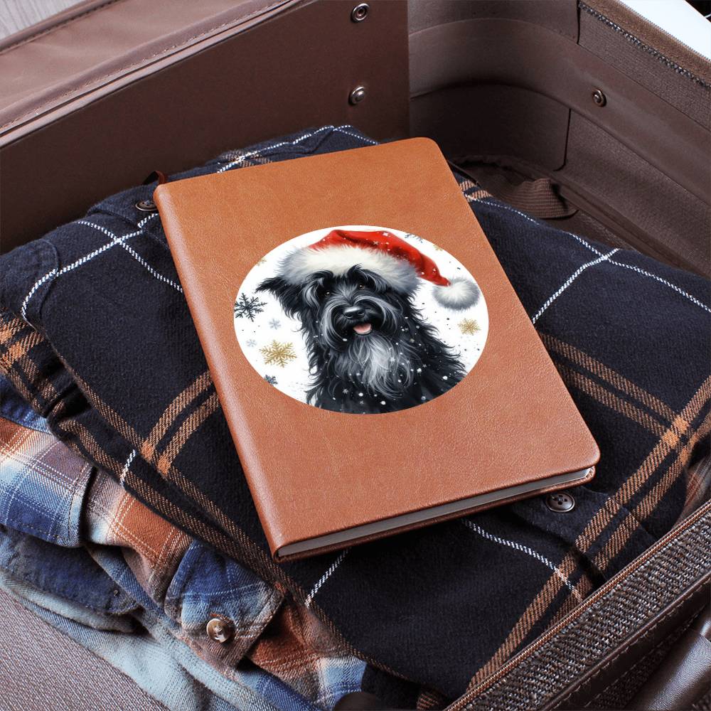 Christmas Dog - Black Russian Terrier - Vegan Leather Journal