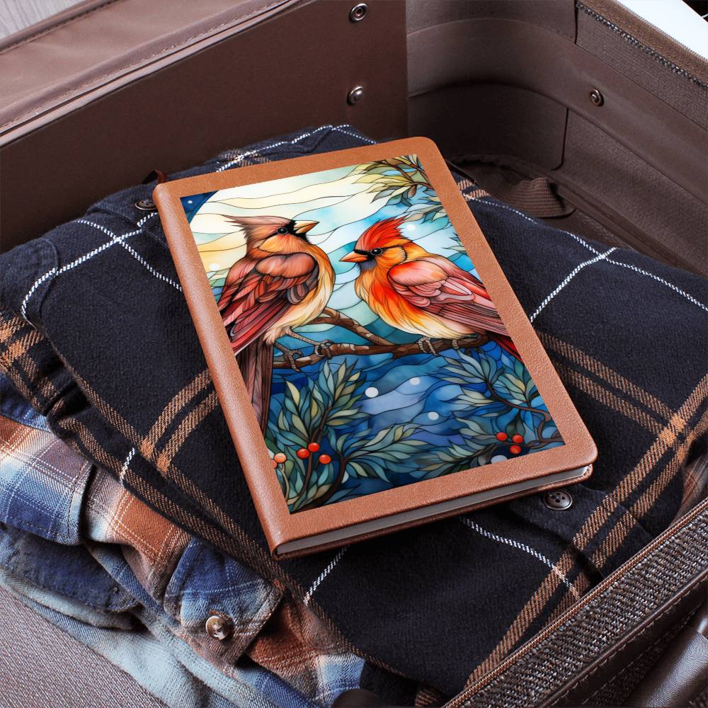 Christmas Stained Glass Design 018 - Vegan Leather Journal