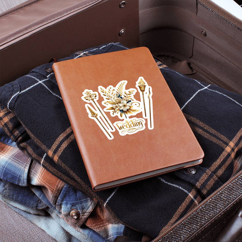 Luxury Wedding Decor Sticker 068 - Vegan Leather Journal