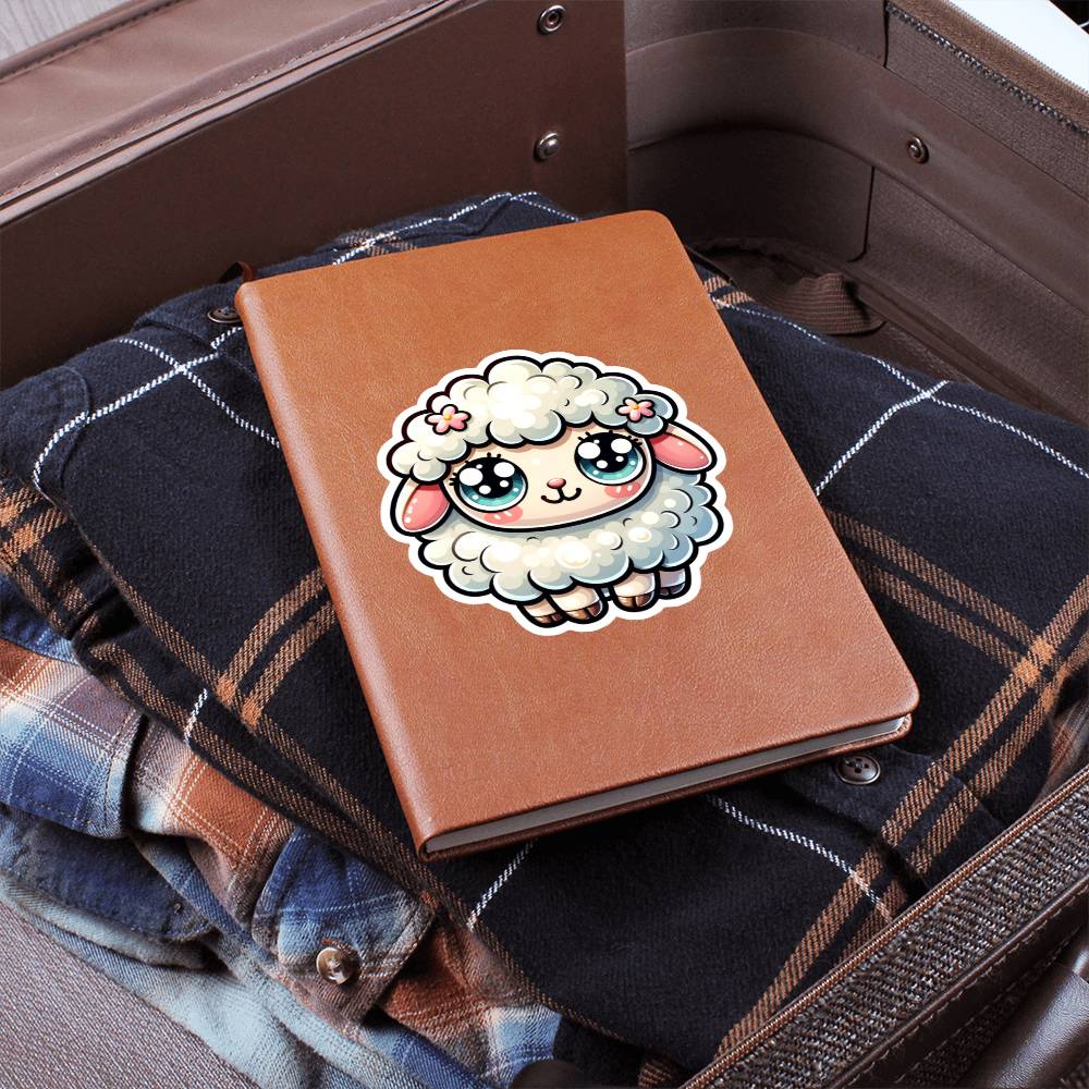 Cute Sheep sticker 164 - Vegan Leather Journal