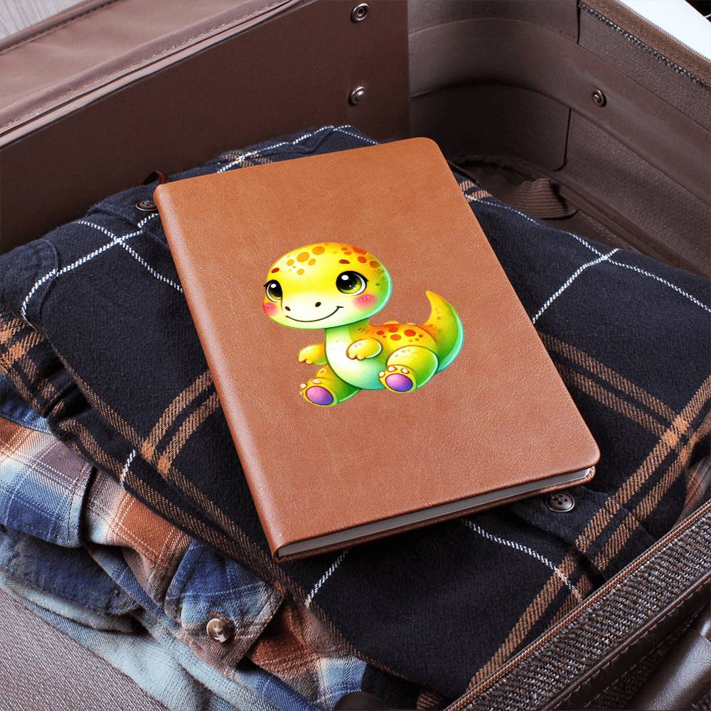 Colorful Baby Dinosaur 063 - Vegan Leather Journal