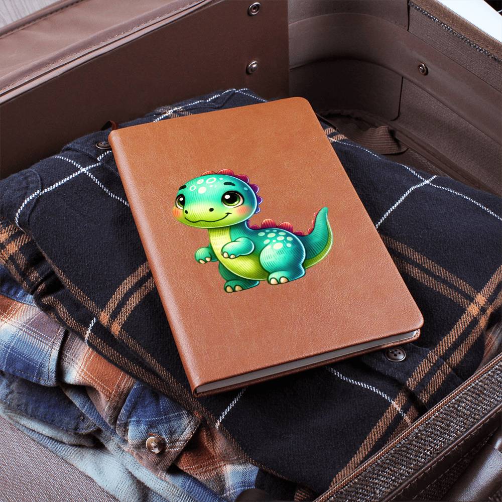 Colorful Baby Dinosaur 083 - Vegan Leather Journal