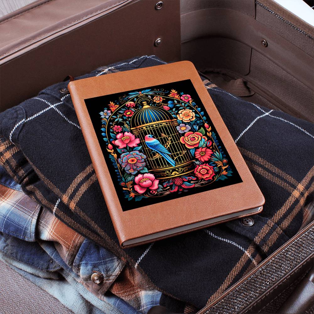 Birds And Floral Design 107 - Vegan Leather Journal