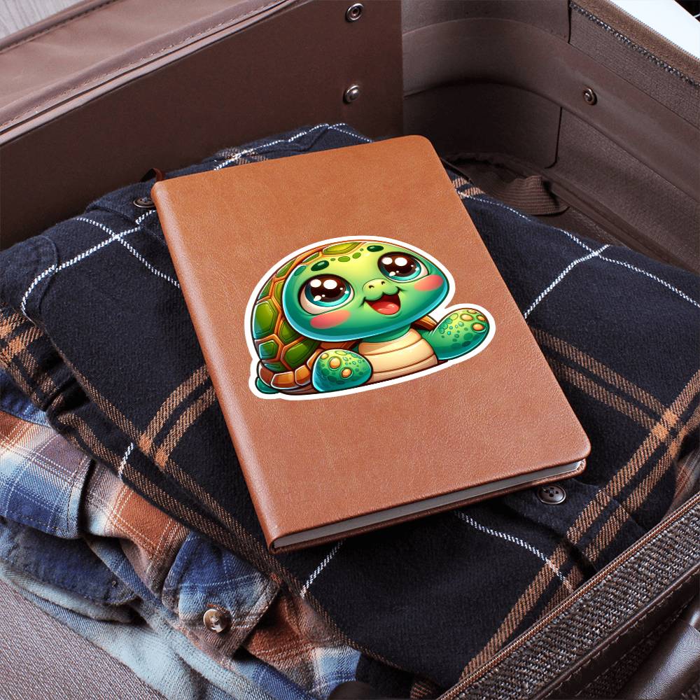 Cute Turtle sticker 203 - Vegan Leather Journal