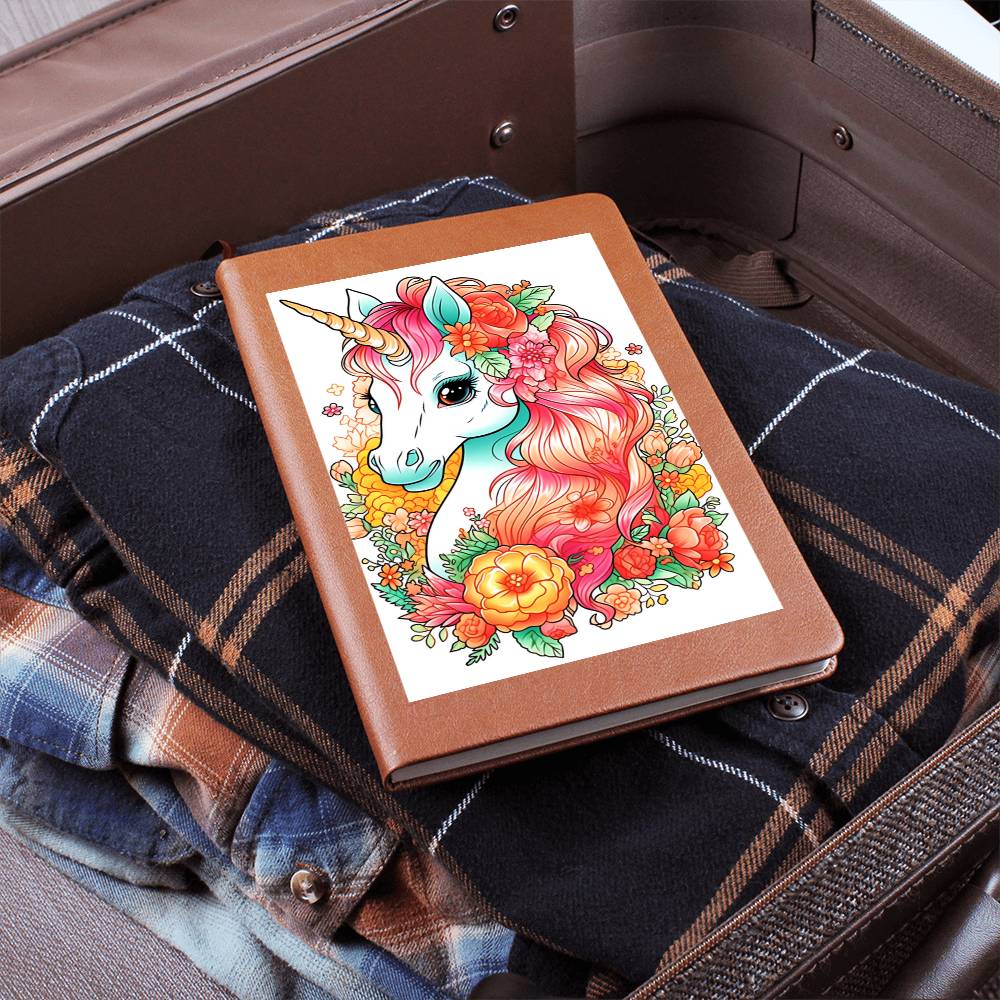 Cute Unicorn 087 - Vegan Leather Journal
