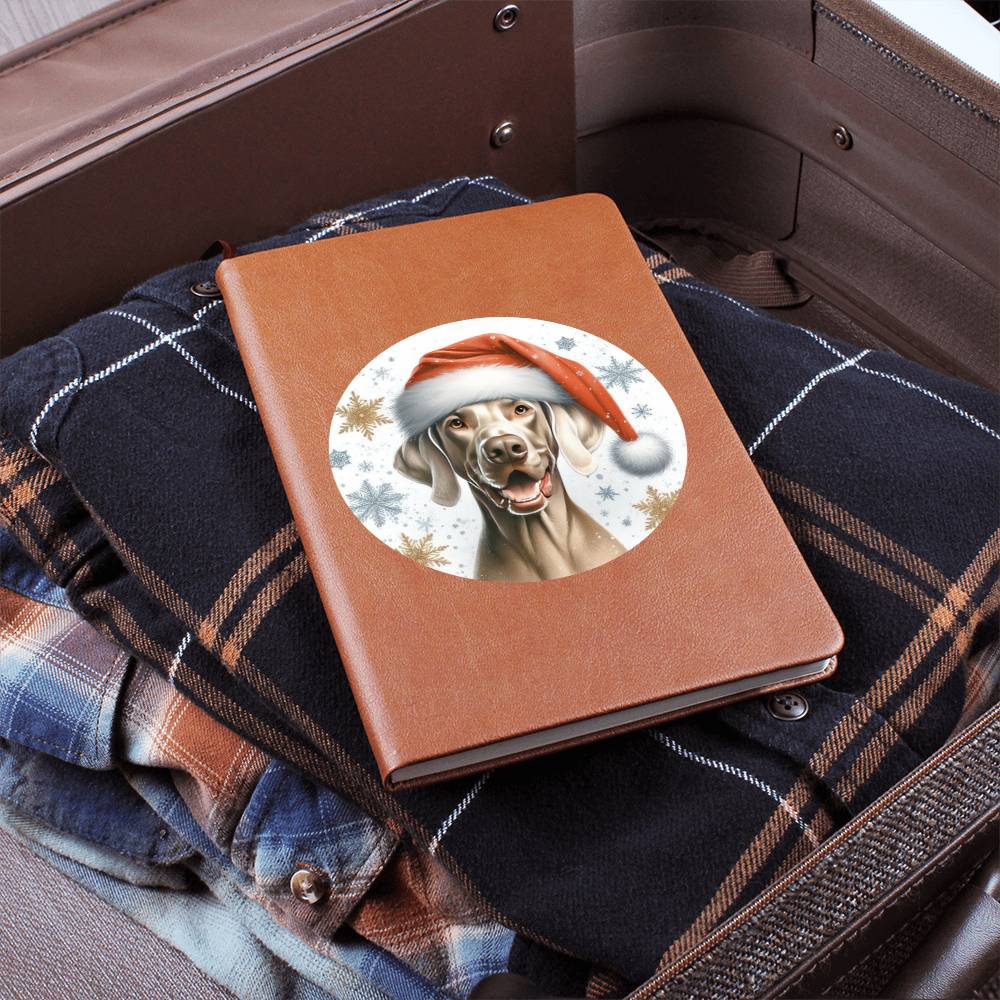 Christmas Dog - Weimaraner - Vegan Leather Journal