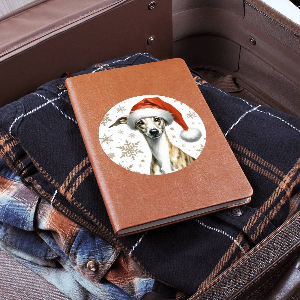 Christmas Dog - Whippet - Vegan Leather Journal