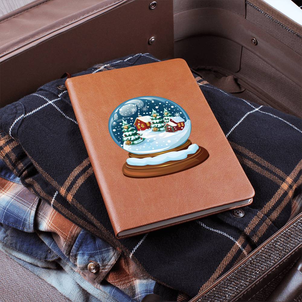 Watercolor Christmas Snow Globe 041 - Vegan Leather Journal