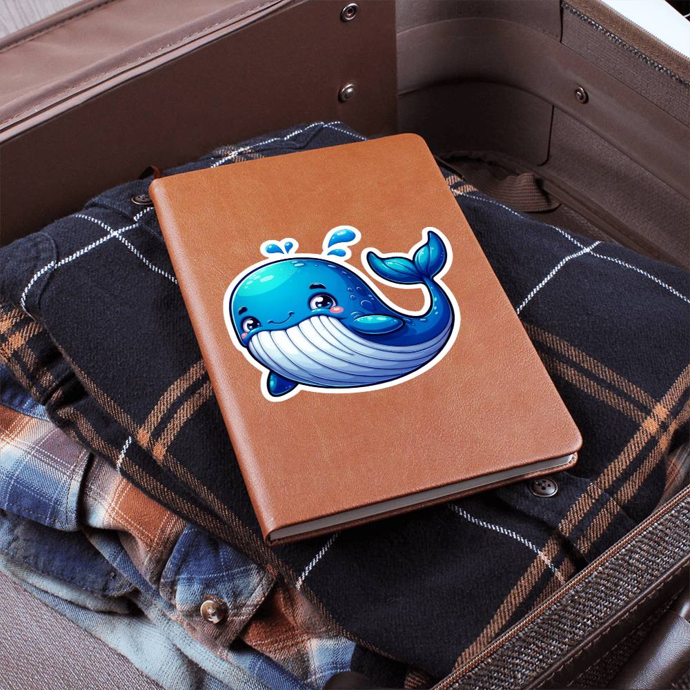 Cute Whale sticker 215 - Vegan Leather Journal