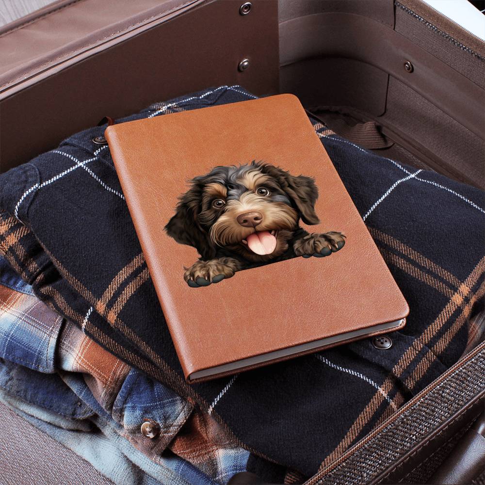 Barbet Peeking - Vegan Leather Journal