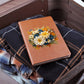Floral Flower Wreath 042 - Vegan Leather Journal
