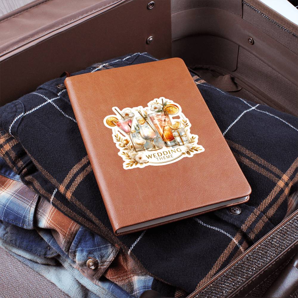 Luxury Wedding Decor Sticker 079 - Vegan Leather Journal