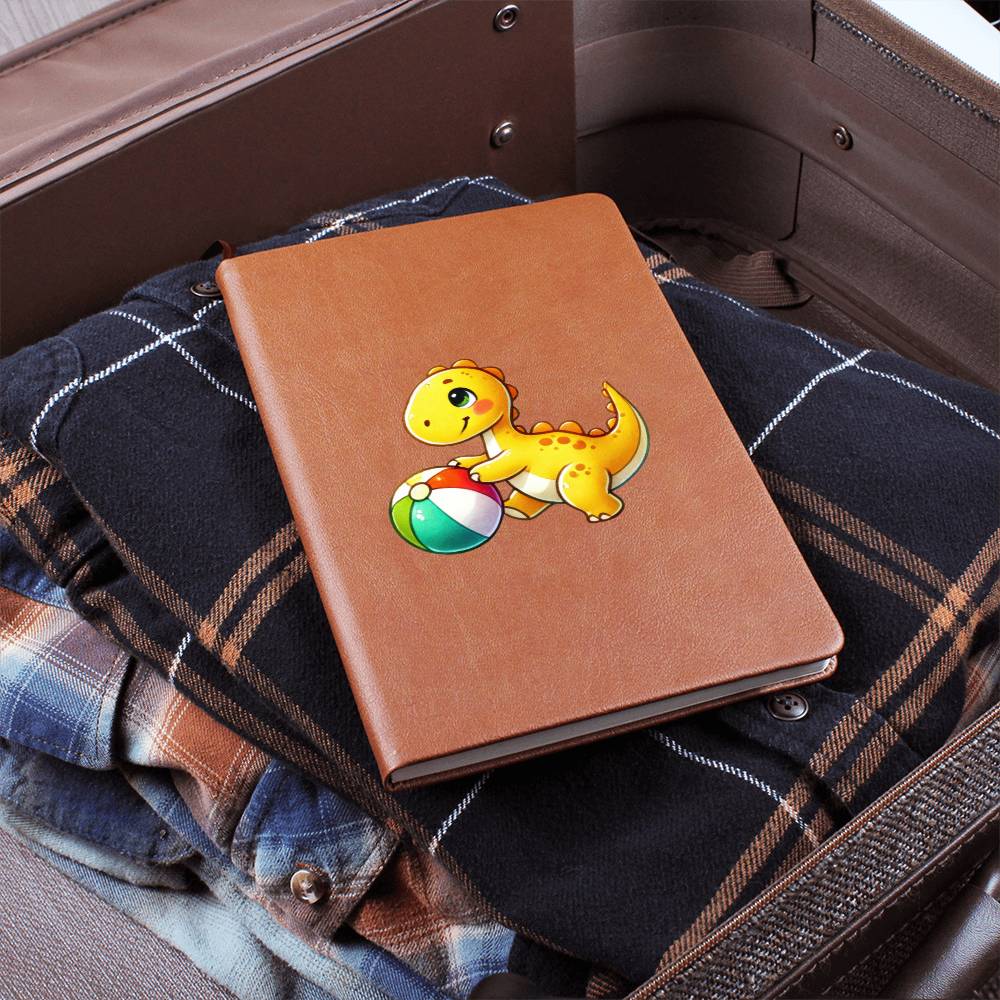 Colorful Baby Dinosaur 081 - Vegan Leather Journal