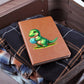 Colorful Baby Dinosaur 025 - Vegan Leather Journal