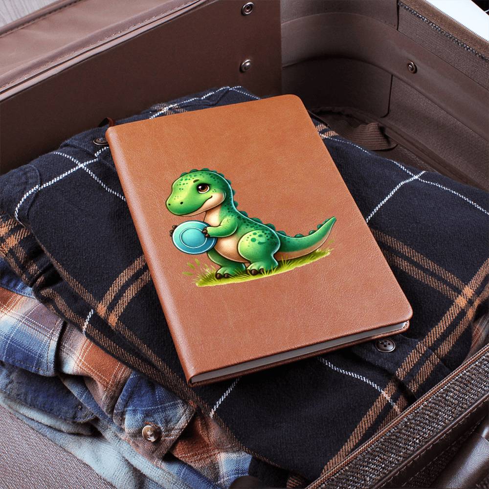 Colorful Baby Dinosaur 025 - Vegan Leather Journal