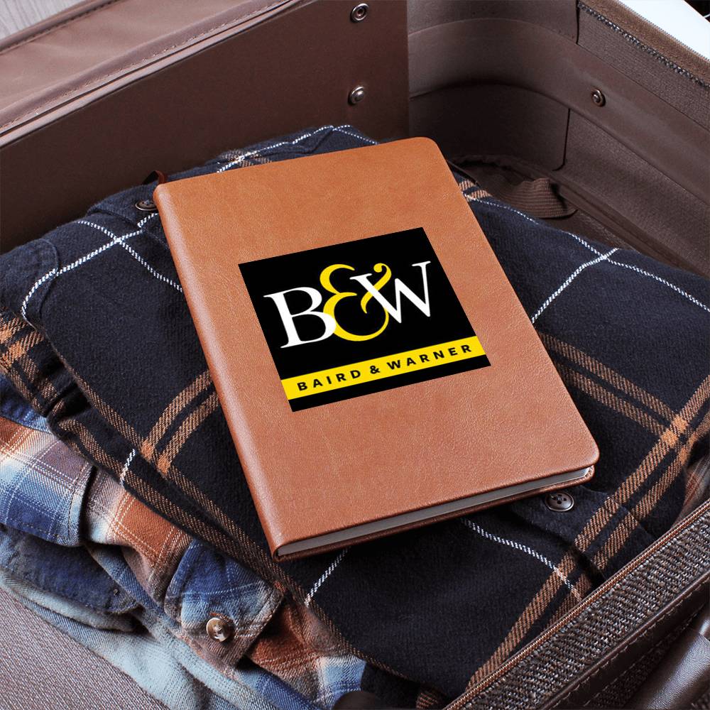 B and W - Vegan Leather Journal