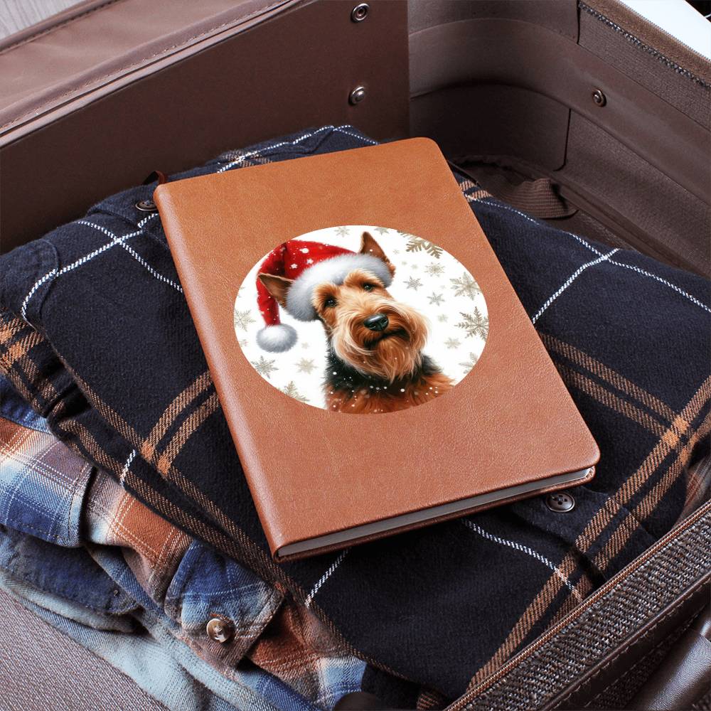 Christmas Dog - Irish Terrier - Vegan Leather Journal