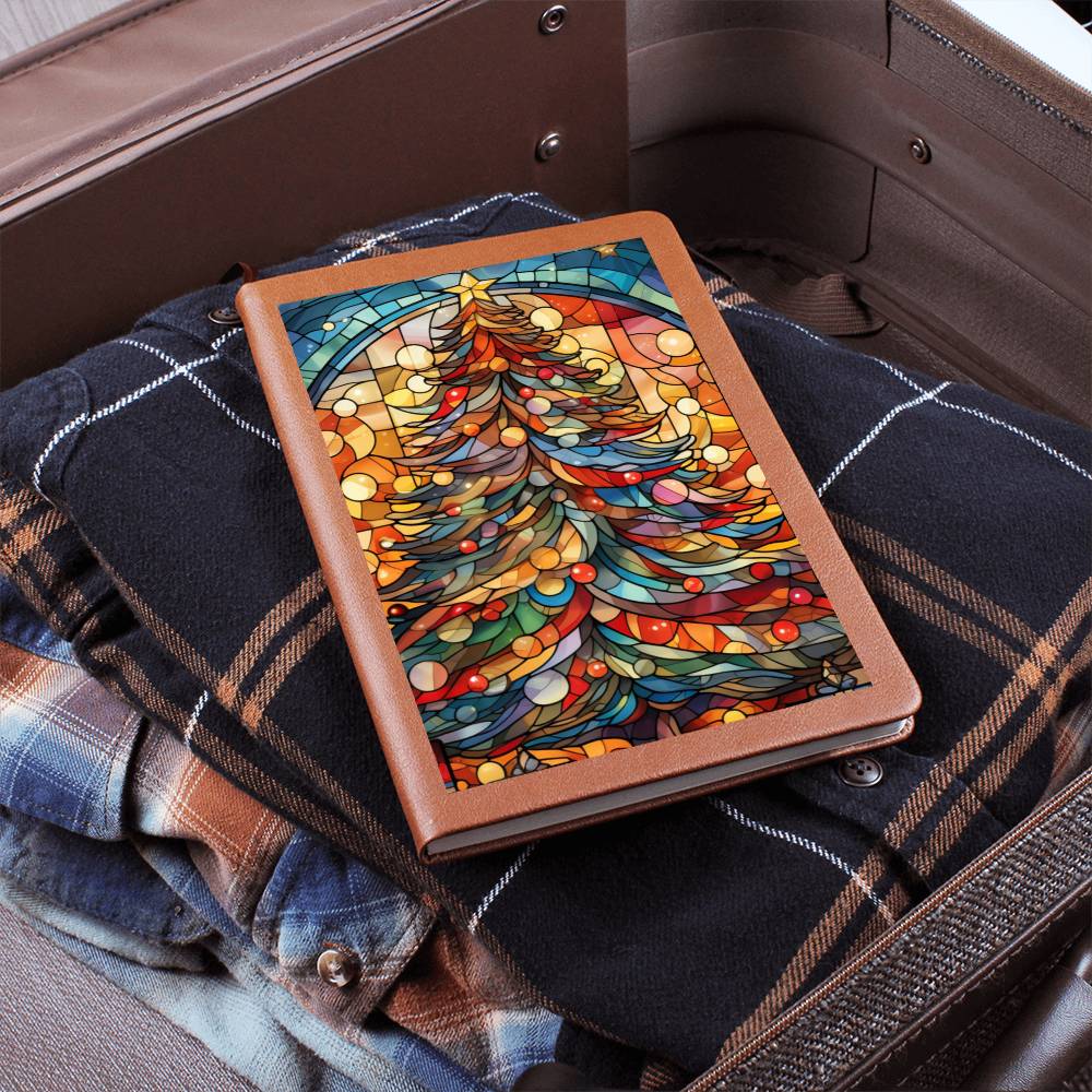 Christmas Stained Glass Design 029 - Vegan Leather Journal