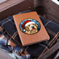 Dog Stained Glass Christmas Design 028 - Vegan Leather Journal