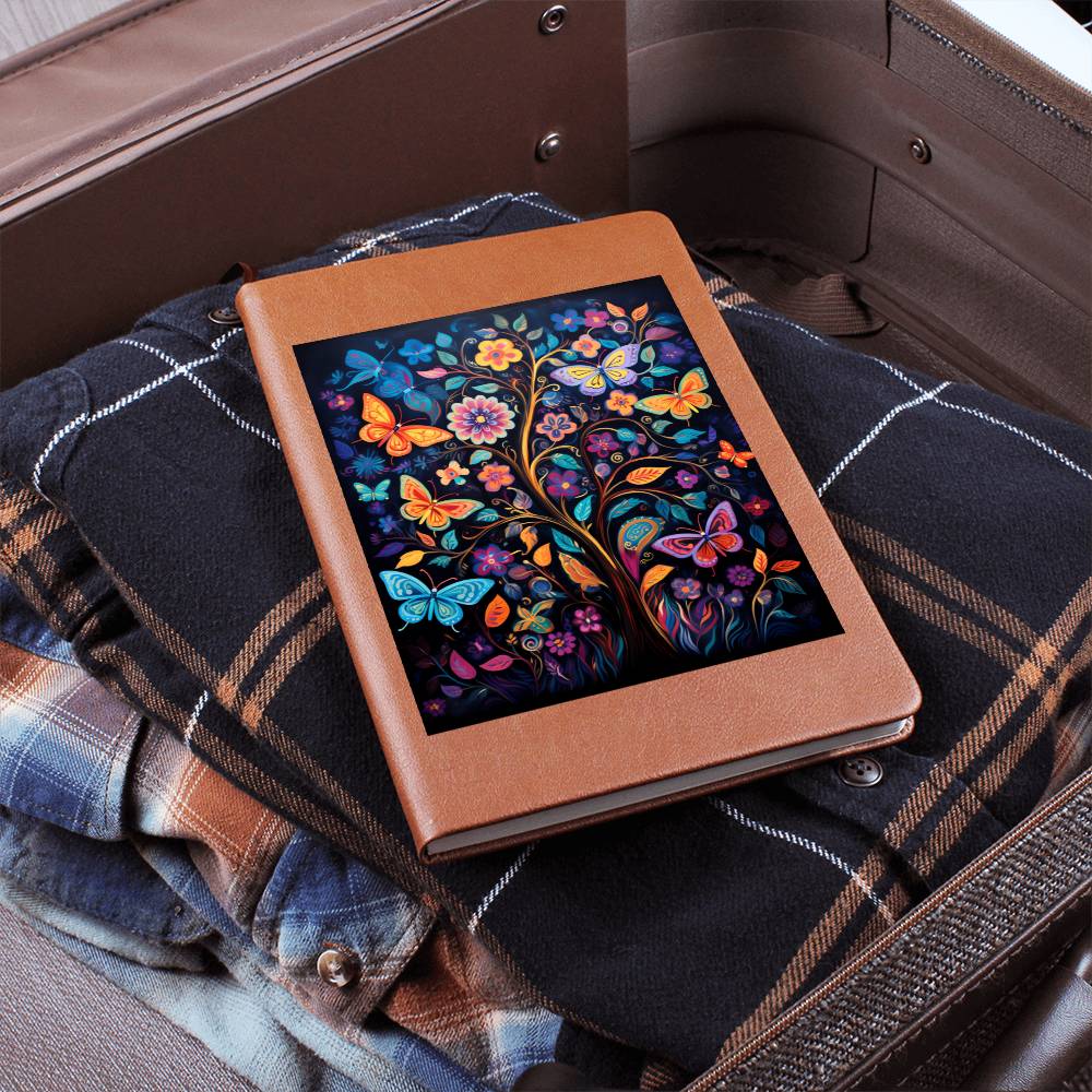 Birds And Floral Design 106 - Vegan Leather Journal