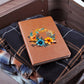 Floral Flower Wreath 015 - Vegan Leather Journal
