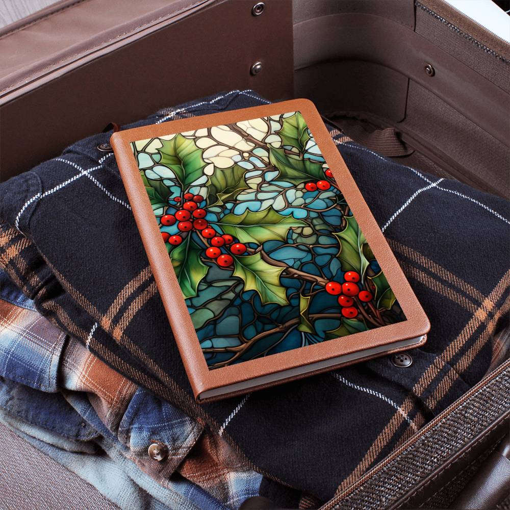 Christmas Stained Glass Design 035 - Vegan Leather Journal