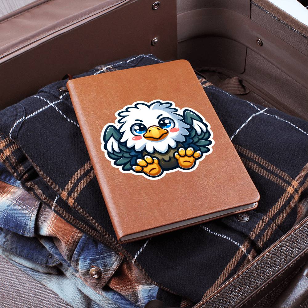 Cute Eagle sticker 43 - Vegan Leather Journal