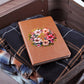 Floral Flower Wreath 080 - Vegan Leather Journal