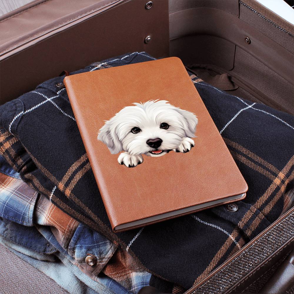 Coton De Tulear Peeking - Vegan Leather Journal