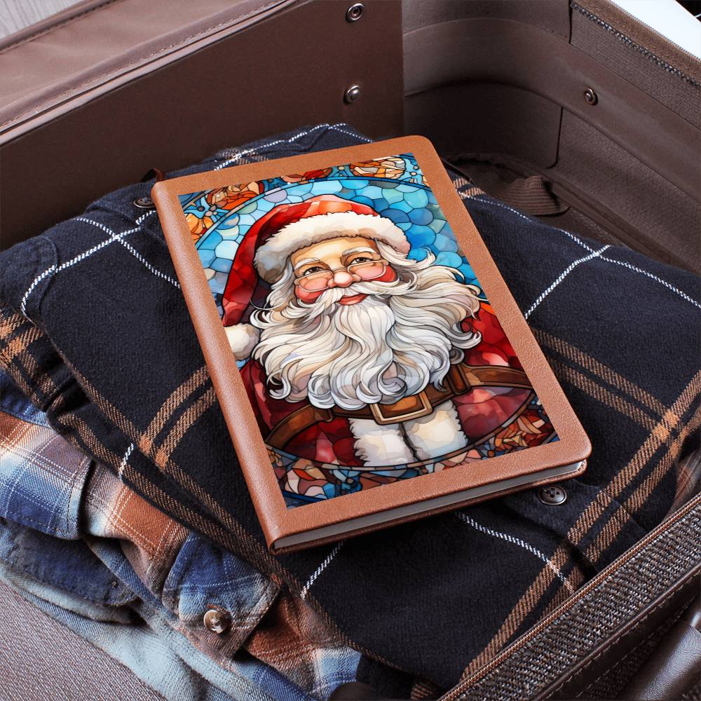 Christmas Stained Glass Design 013 - Vegan Leather Journal