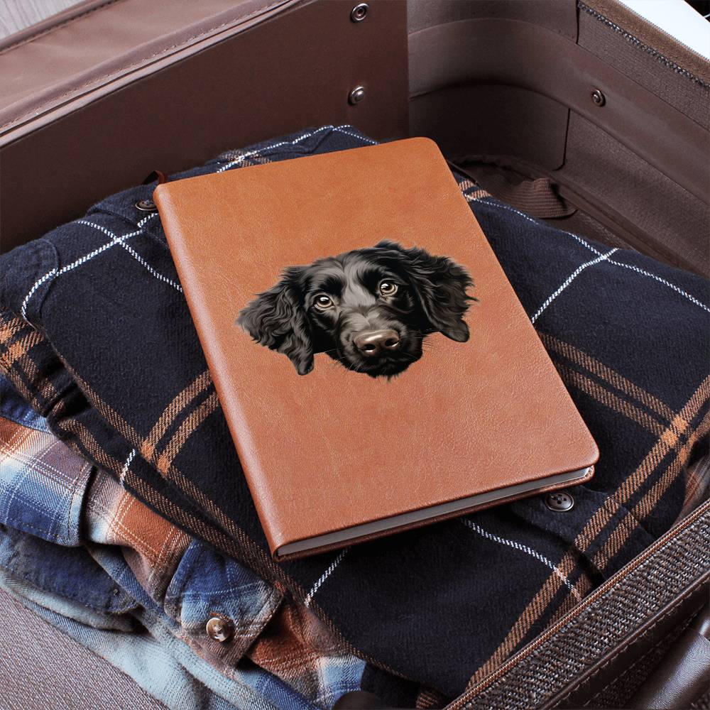 Curly-Coated Retriever Peeking - Vegan Leather Journal