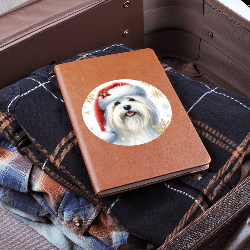 Christmas Dog - Coton De Tulear - Vegan Leather Journal