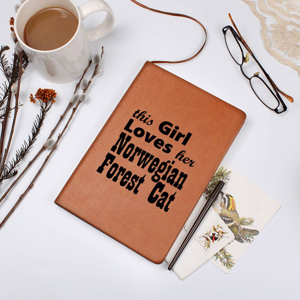 Norwegian Forest Cat - Vegan Leather Journal