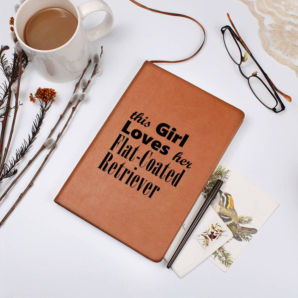 Flat-Coated Retriever - Vegan Leather Journal