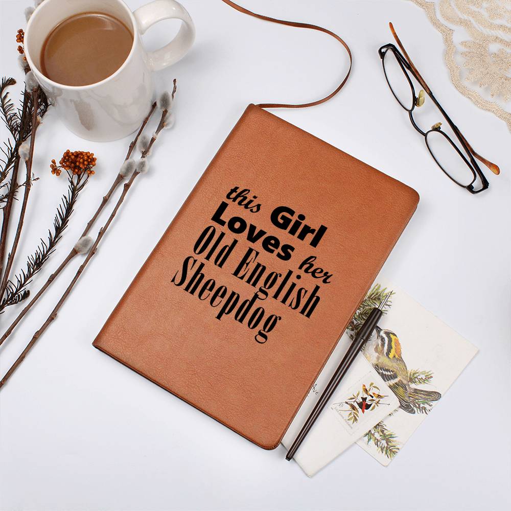 Old English Sheepdog - Vegan Leather Journal
