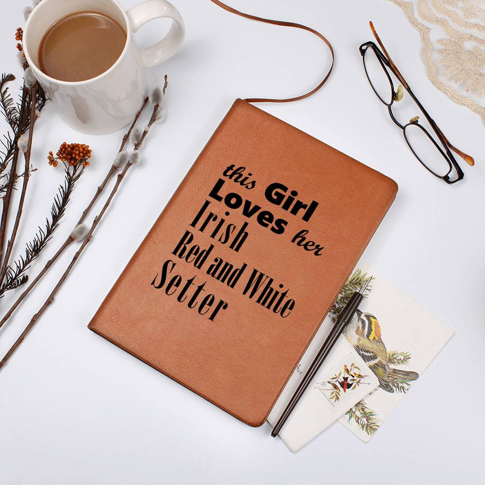 Irish Red and White Setter - Vegan Leather Journal