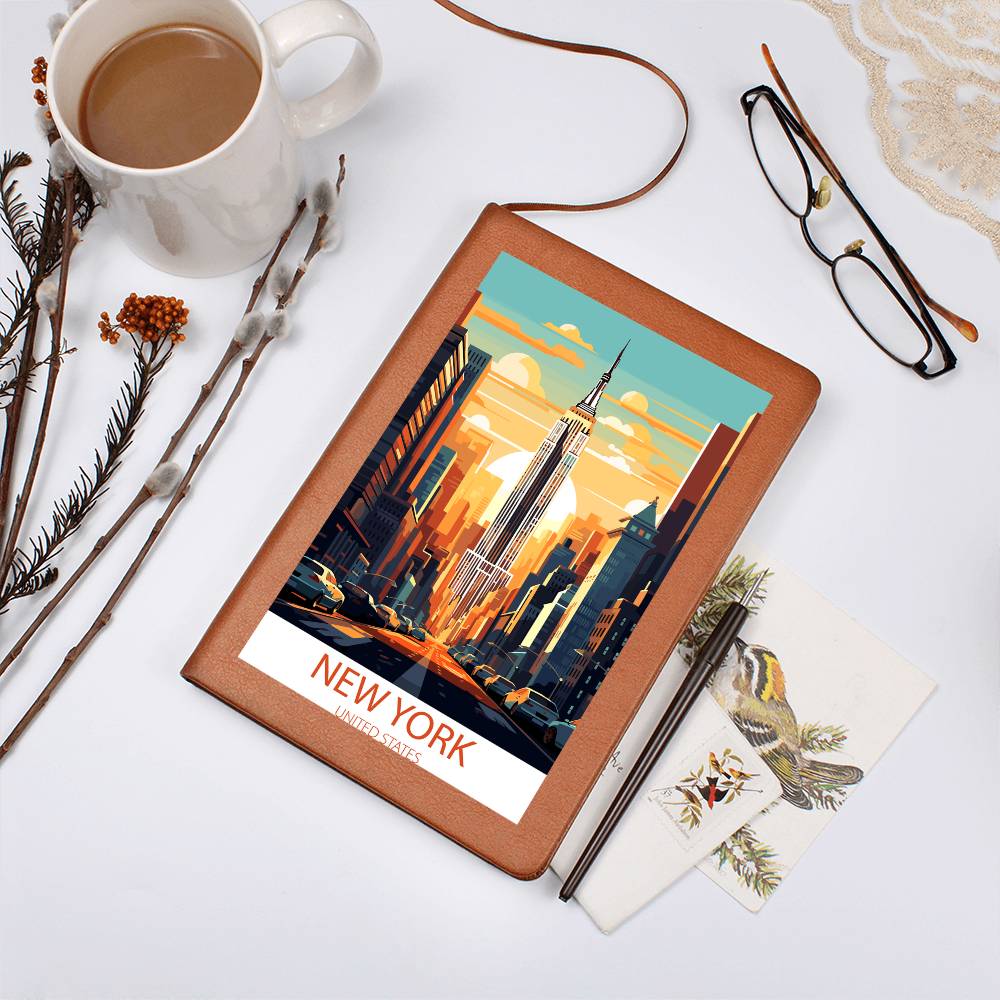 Famous Travel Destinations - New York City, United States - Vegan Leather Journal