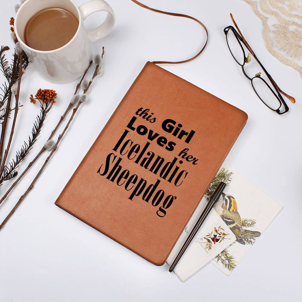 Icelandic Sheepdog - Vegan Leather Journal