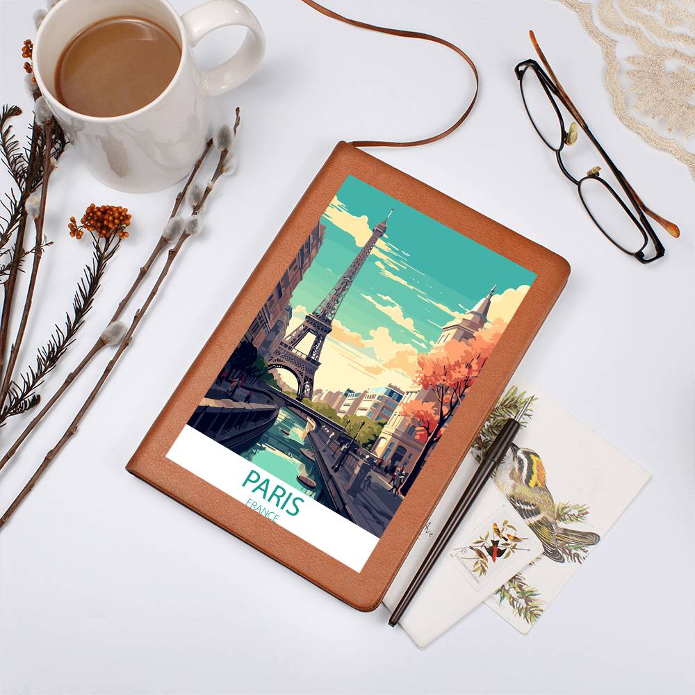 Famous Travel Destinations - Paris, France - Vegan Leather Journal