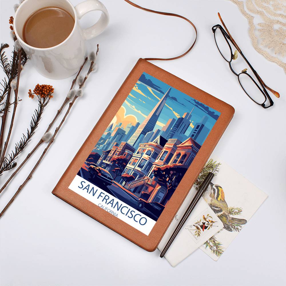 Famous Travel Destinations - San Francisco, California - Vegan Leather Journal